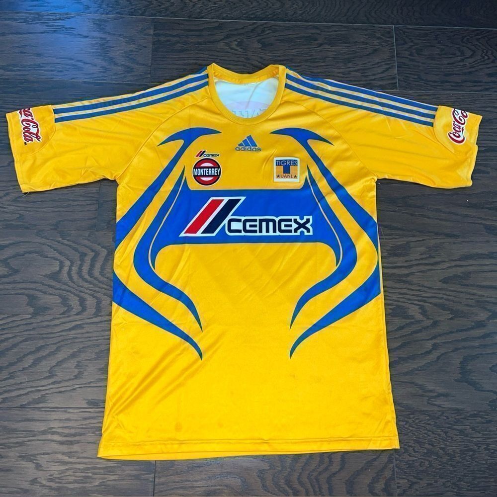Men's Adidas UNAL Tigres Yellow 2006/2007 Jersey M Worn Marks Mexico Made Model